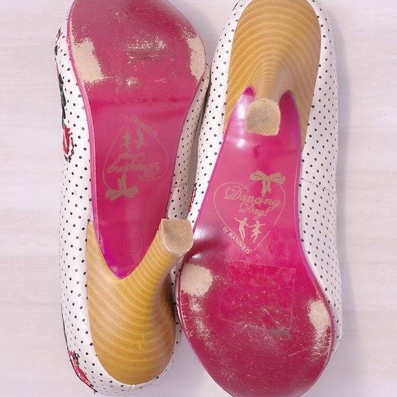 Vintage Pin-Up Retro Mary Jane Heels D&G Inspired Tan Floral Dancing Days(38)7.5 - Picture 11 of 16